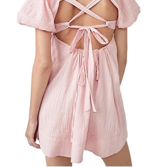 Free People Marina Mini Babydoll dress in Pink Combo size XS *FLAWED* NWT - Picture 2 of 15